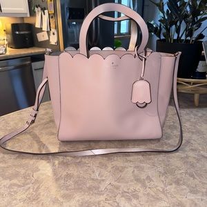 Blush pink scalloped Kate Spade purse